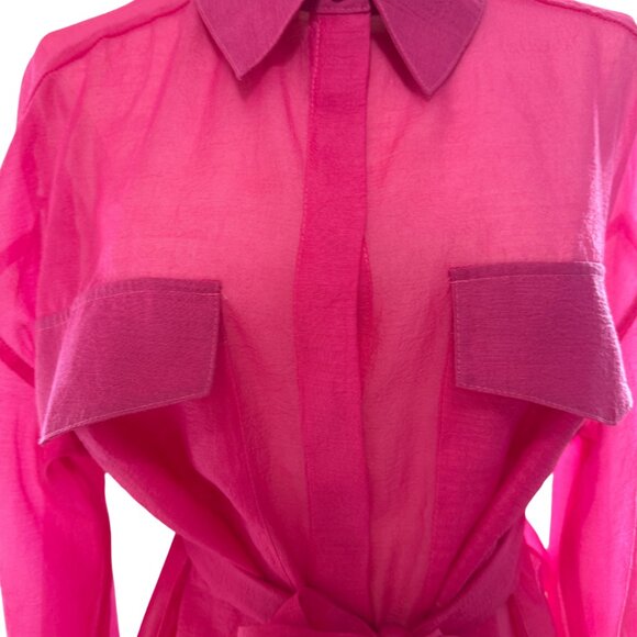 GREY LAB - Tunic Blouse Swim Cover Up - Sheer Pink - Small - Picture 5 of 8